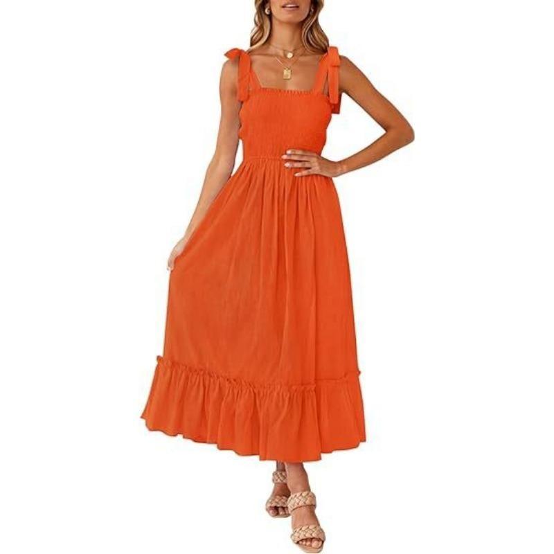 Women's Range Simple Solid Colour Halter Long Dresses