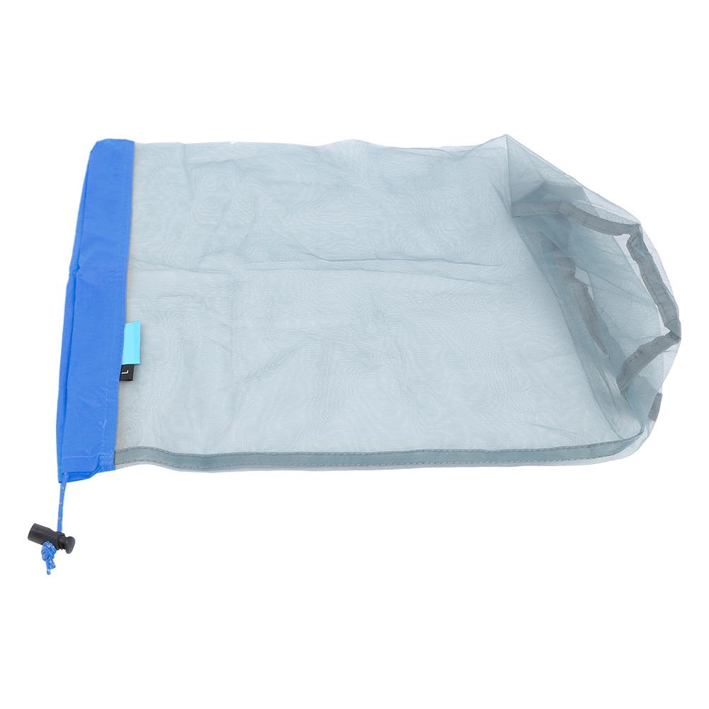 Outdoor Camping Netz Aufbewahrungstasche Tragbarer Kordelzug Reiseflasche Werkzeug AufbewahrungstascheL Blauer Rand