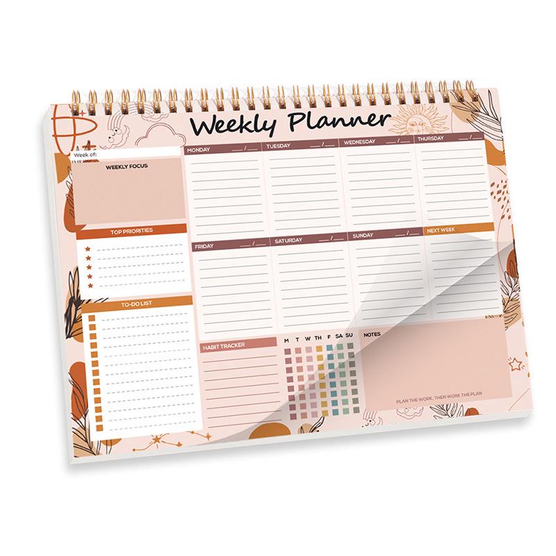 B5 English Weekly Planner: Coil Notebook for Time Tracking, Life Logging, and Meal Management