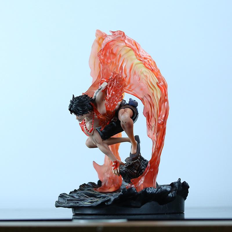 One Piece Ace Wiedergeboren im Feuer mit Luffy & Sabo Figurenmodell Ornament