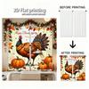 Piece Set High Definition Digital Printed Curtainsthanksgiving Style Pheasant Orange Pumpkins Autumn Leaveshome Decoration Curtain Polyester