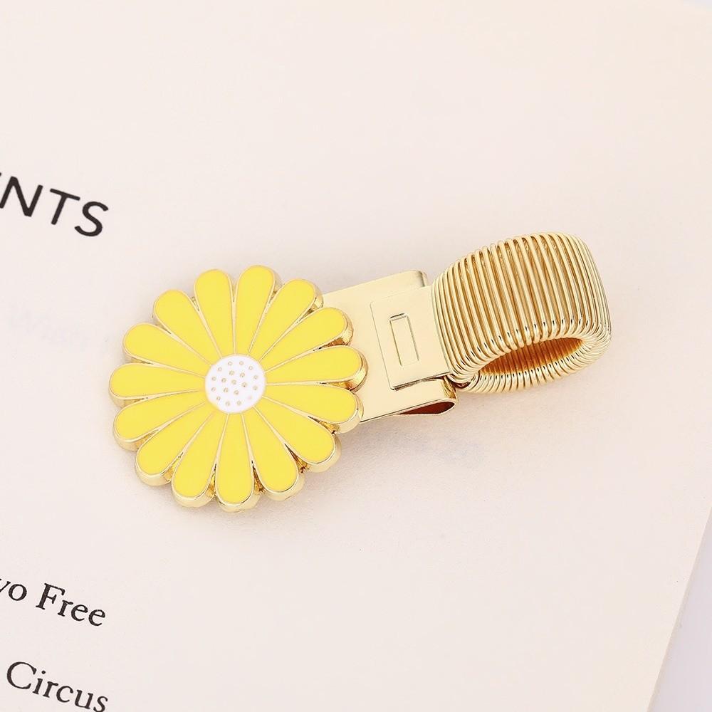 Cherry Blossom Daisy Pen Holder Metal Bookmark Spring Pen Clips with Enamel Coating Anti-lost Pen Loop Holder