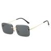 Retro Frameless Sunglasses Women Brand Designer Rimless Gradient Sun Glasses Fashion Shades Cutting Lens Metal Eyewear