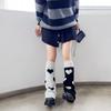 Ballet Style Knitted Leg Warmers Heart Knee High Girls Stockings Lolita Boots Cover  Autumn/Winter