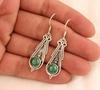 Solid 925 Sterling Silver Malachite Gemstone Earrings Bohemian Earrings Women Jewelry Designer Earrings