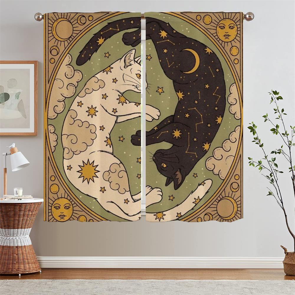 

Кошачьи Кухонные Шторы Набор 2 шт. Шторы Украшение Гостиной Блэкаут Жалюзи на Окна На Заказ Бесплатная Доставка Товары Завитки Жалюзи W50xH70cmx2pcs-CL