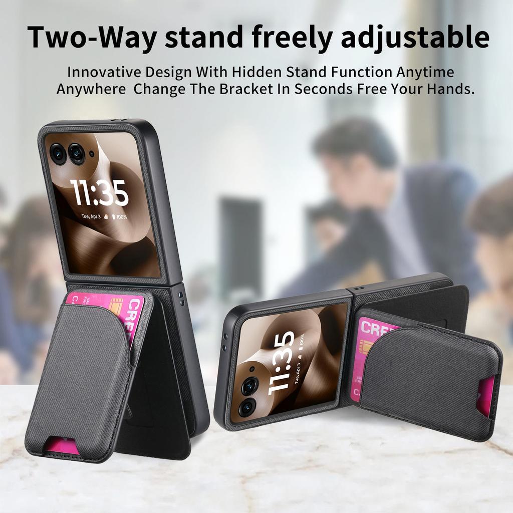 Wallet Card Holder Bracket Phone Case for Motorola Razr 60 50 40 Ultra Moto Razr 40 50 60 Magnetic Card Case Leather Cover