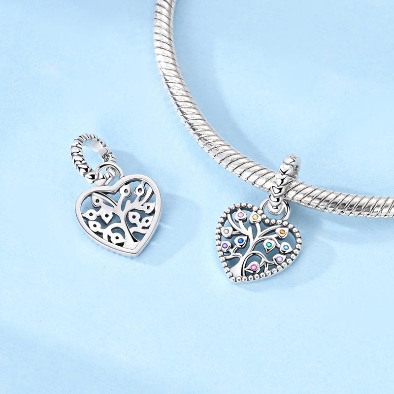 Authentic 100 copper Charm Bead Charms Bead Charms Family Love Tree of Life Pendant Compatible With Bracelets Dangle Do It Yourself Charm Women Jewel