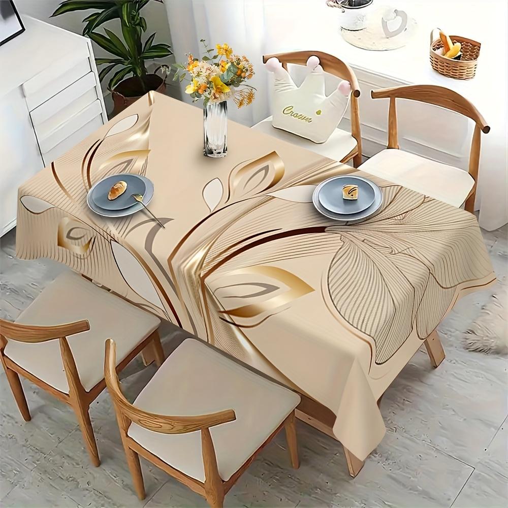 Golden palm leaf pattern tablecloth - Suitable for picnics, camping, weddings, parties, festivals, and table decoration