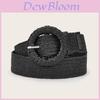 Minimally Designed Circular Buckle Decoration Women Woven Waist Belt For Casual Dresses