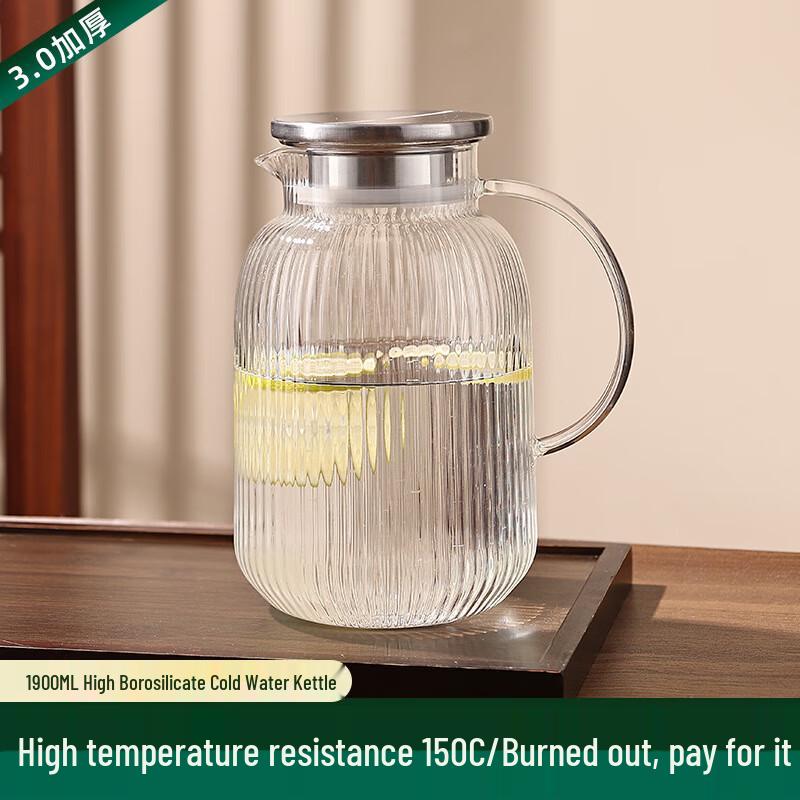 Large Capacity Heat-Resistant Glass Water Pitcher