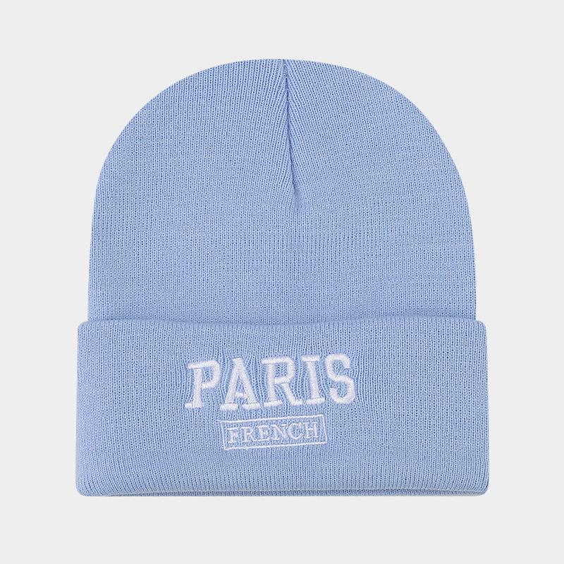 Large Version Knitted Hat Female Face Small Embroidered Letters Wool Pullover Hat Big Head Circumference Street Tide Hat