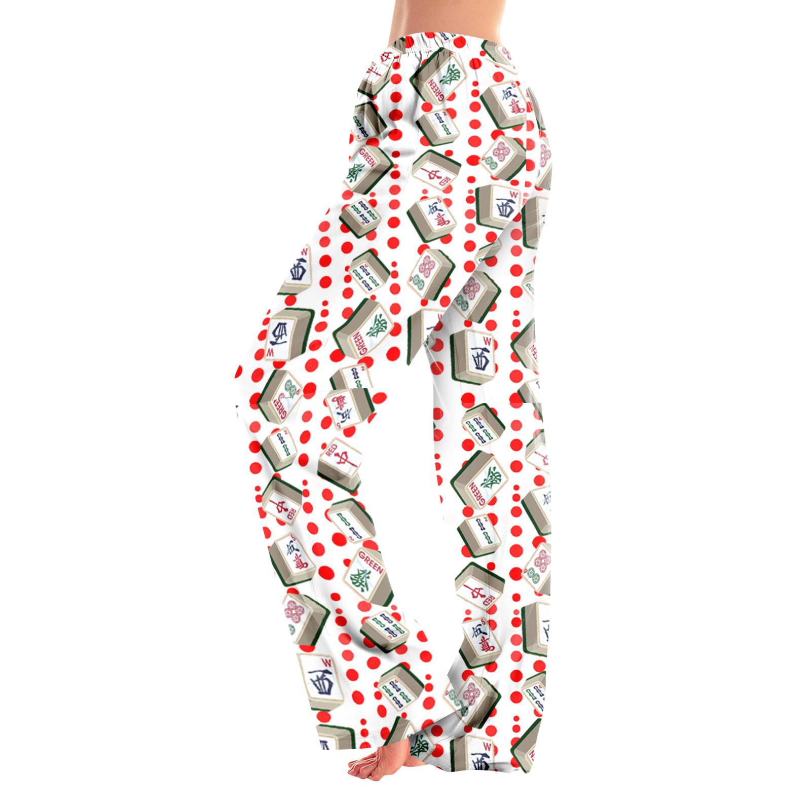 

Пижамные штаны для взрослых, одежда для сна, повседневные брюки с эластичной резинкой на талии, удобные прямые свободные брюки для йоги M