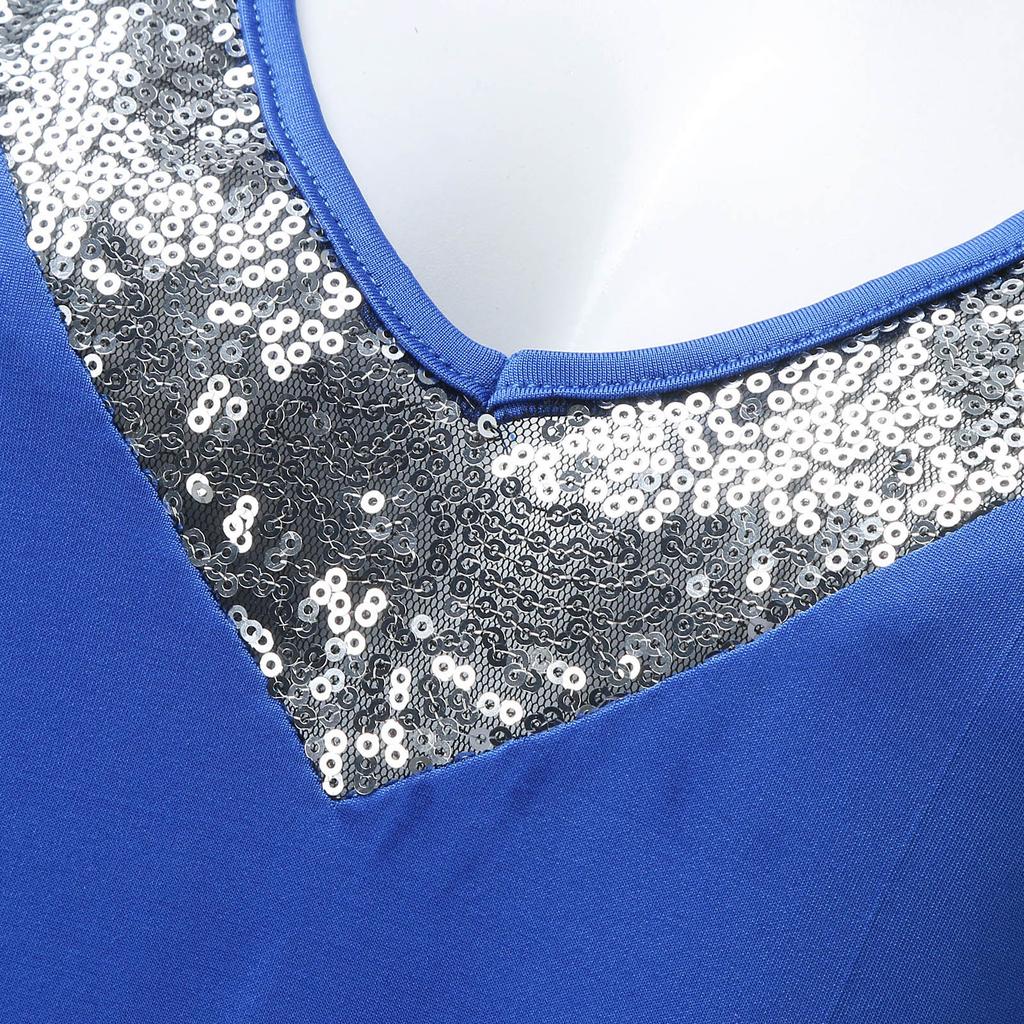 Summer Women Tank Tops Sequins Patchwork Sleeveless V Neck Shirts For Women Fashion Loose Tshirts Casual Shirt Pullover 2023