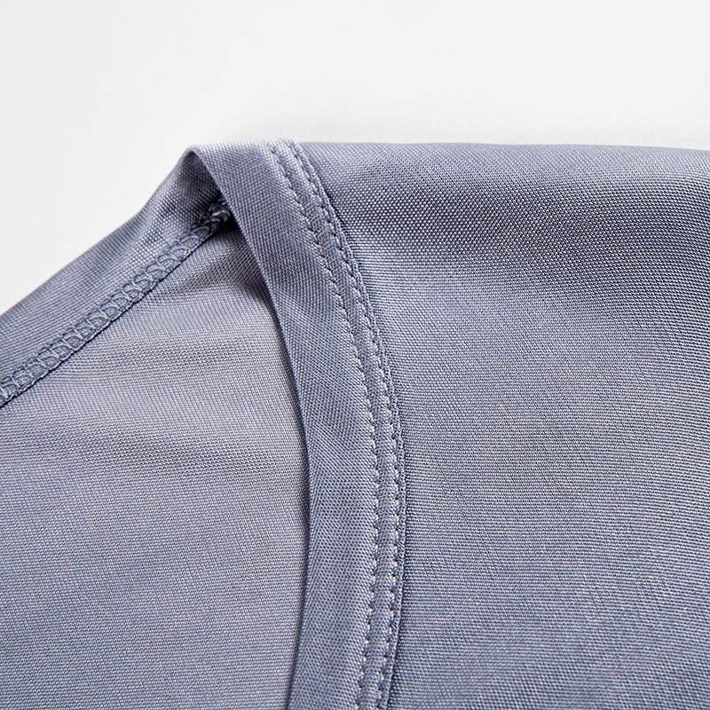 Tangge Set Intimo Termico da Uomo in Maglia di Seta di Gelso a Doppio Lato - Tinta Unita per l'Autunno