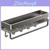 Modern Minimalist Bathroom Storage Rack With Hooks And Double Layers For Home Use