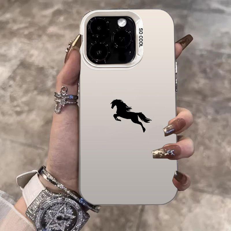 

Дизайн с рисунком скачущей лошади IMD Чехол для телефона Для iPhone 16 Pro Max 15 14 13 12 11 16E 17 Air X XR XS Max 7 8 Plus Жесткий чехол iPhone XS Max