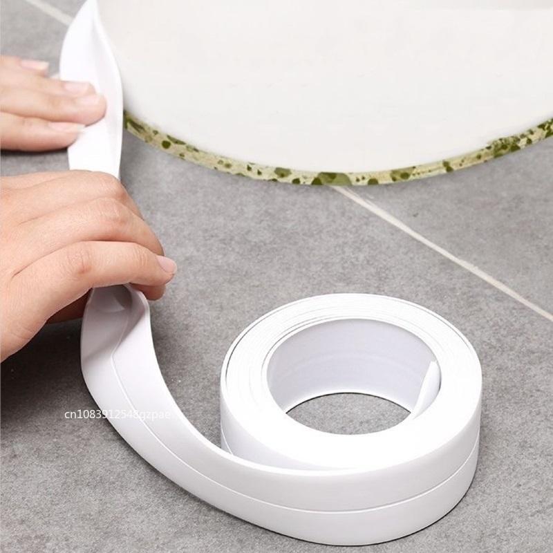 1 Roll PVC Sealing Strip Tape for Bathroom Bath Toilet Kitchen Caulk Tape Self Adhesive Waterproof Wall Sticker Mold Proof Tapes