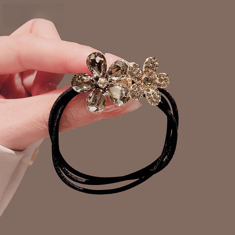 Exquisite Forest Style Butterfly Crystal Hair Ties - Durable Rubber Bands for Women