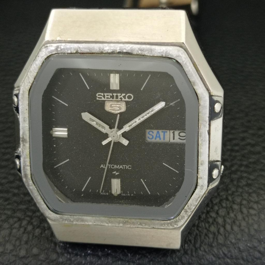 Seiko 5 AUTOMATIC JAPAN MENS 7009A VINTAGE ORIGINAL DIAL WATCH A702385-5 R124-a702385