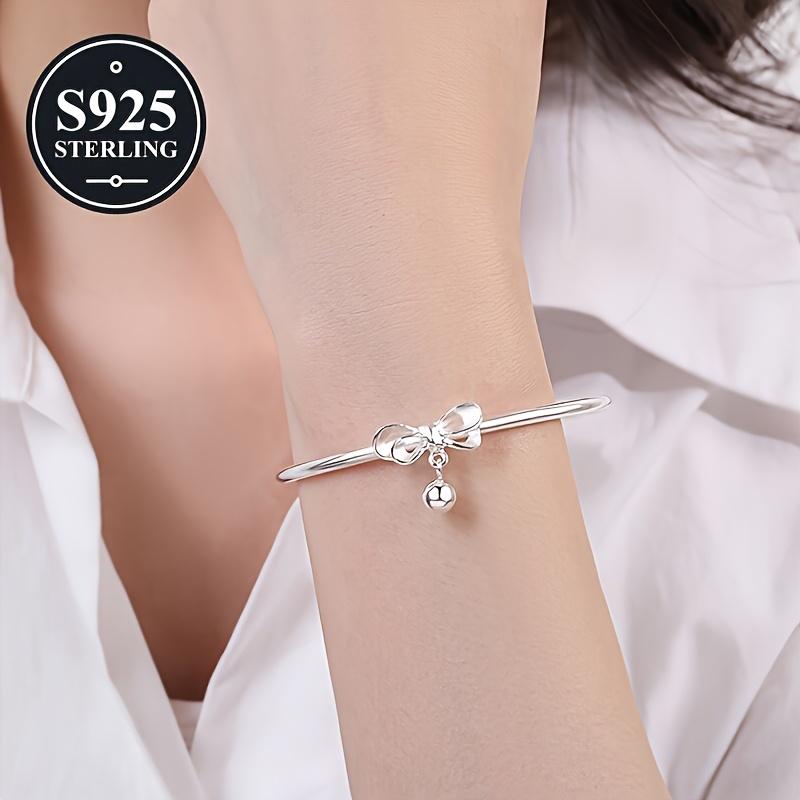 925Hypoallergenic, sweet, fresh, and stylish bow bracelet, a high-end exquisite gift suitable for all seasons, can be given to a girlfriend as a