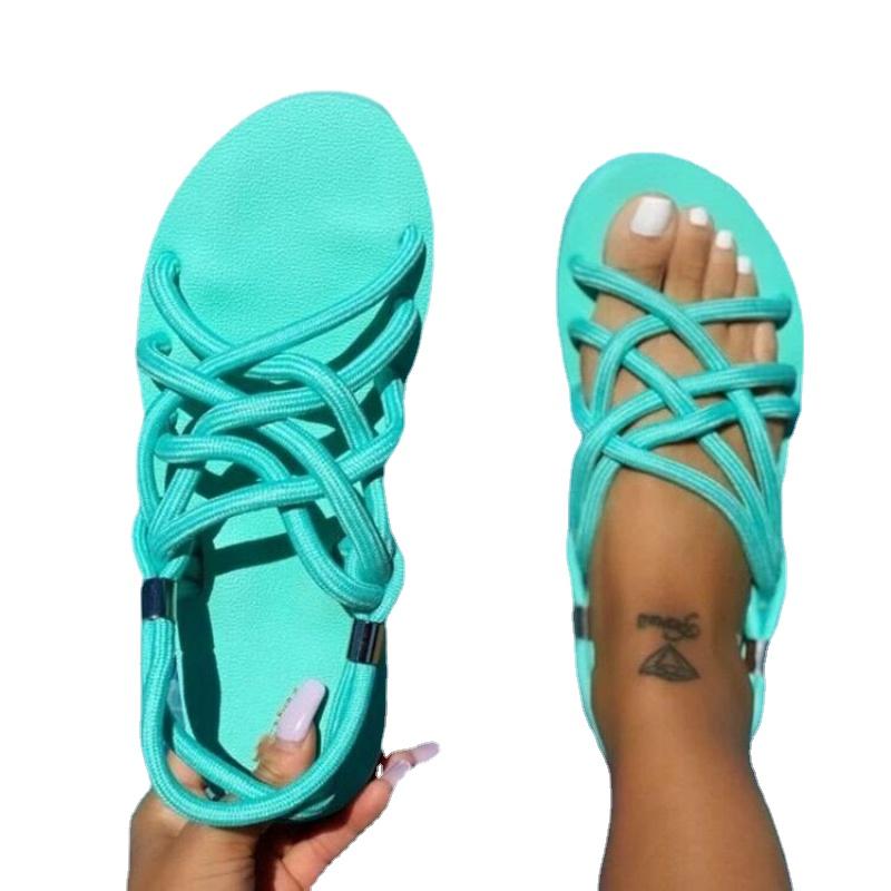 Women's Sandals Summer New 2024 Rome Retro Sandals Flat Casual Shoes Female Sandals Slip-on Woman Shoes Open Toe Sandals Mujer