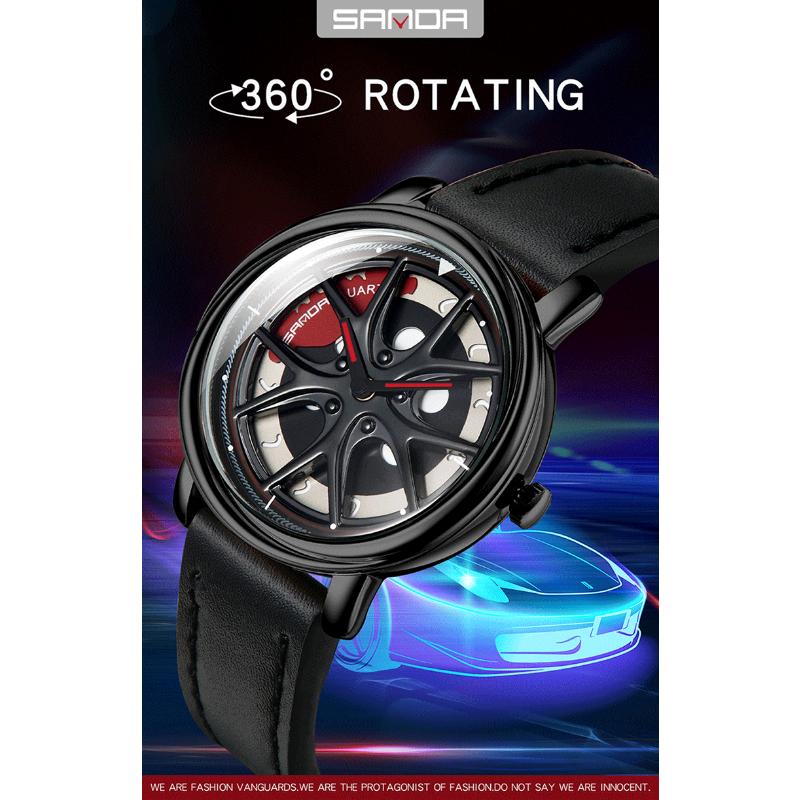 SANDA New Time To Work Fashion Personality Men's Watch Creative Student Sports Belt Watch