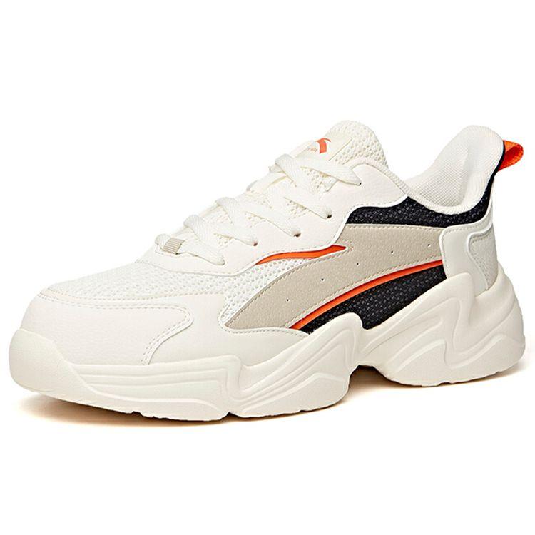 Anta Lifestyle Series Durable Breathable Low-Top Dad Shoes Men Sneakers White Black 112038822-3