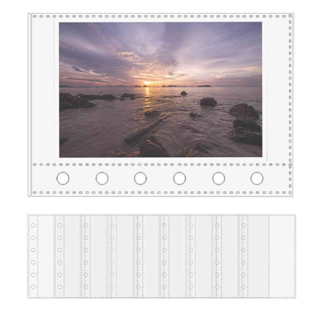 10pcs A7 6-Ring Binder Replacement Card Pages Card Protector Sleeves Sticker Book Transparent or Frosted Pages Replacement