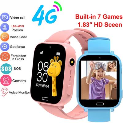 2025 New Smart Watch Kids 4G Phone WIFI LBS Tracker Location Games Video Call Alarm Clock Children Smartwatch Camera Boys Girls Gift