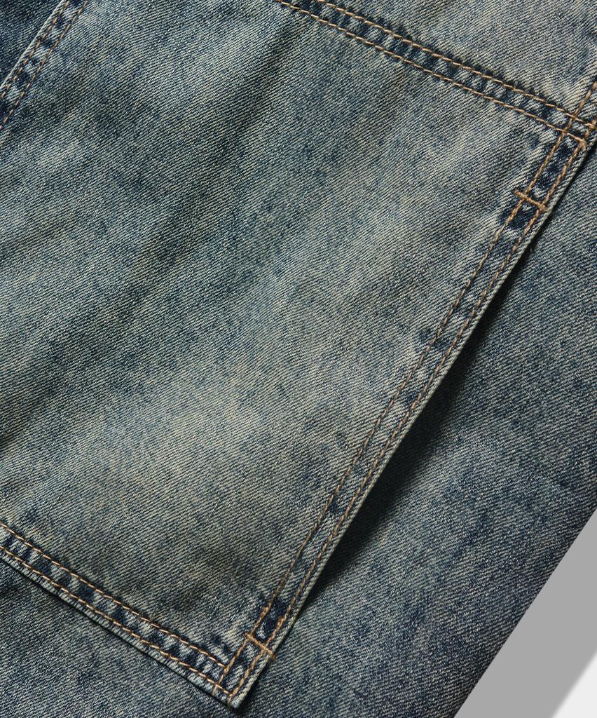 Dimiteulibeullaeg Double Knee Denim Short Sleeve Shirt_Dust Indigo