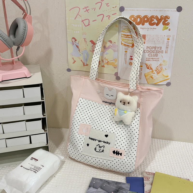 Polar Dot Shoulder Bag Women's Large Capacity Crossbody Bag Student Commuter Book Bag