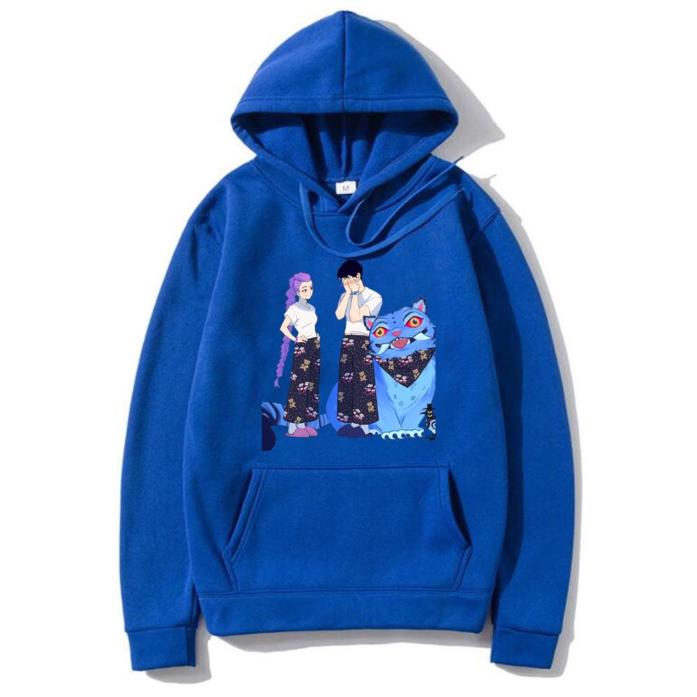 KPop Demon Hunters Derpy Tiger Graphics Hoodie Men Women Cute Kawaii Sportswear Vintage Fleece Fashion Long Sleeve