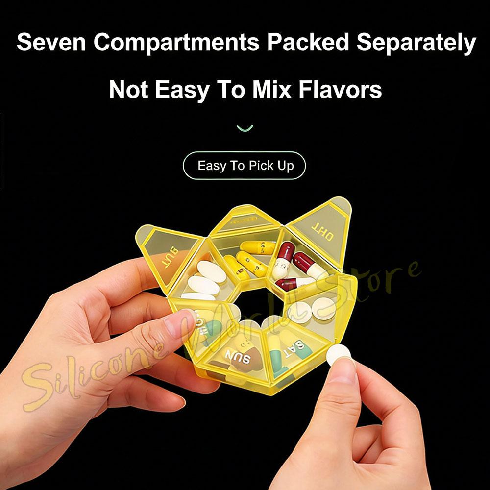 SW Portable Travel 7 Grids Pill Box Weekly 7 Days Pills Case Vitamin Fish Oils Medicine Storage Container Organizer Jewelry Box