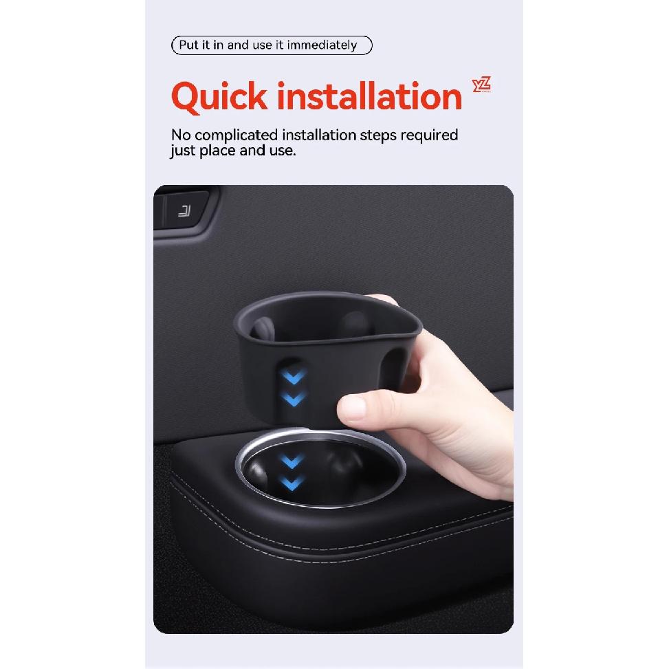 YZ For Tesla Model YL 2026 Third Row Silicone Cup Holder Center Console Water Cup Holder Organizer Storage Box Accessories