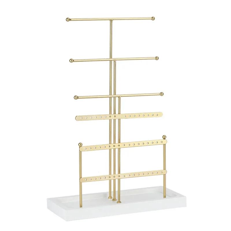 Jewelry Organizer Tabletop Jewelry Holder Earring Necklace Bracelet  Jewelry Tree Display Stand with Tray
