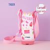 TIGER Cartoon Double-Lid Insulated Kids Water Bottle with Sleeve, 500ML