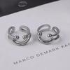 Smile Shape Ring for Women Girls Stainless Steel Rings Adjustable Opening Ring Fashion Jewelry Friend Gifts