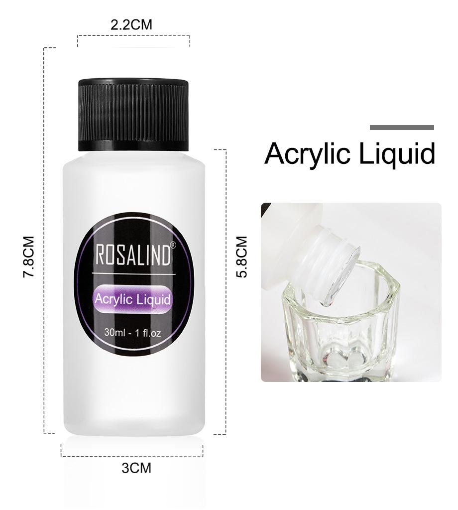 ROSALIND Akrylový pudr Crystal Nail Art Tips Builder Transparentní akrylová pudrová manikúra na nehty 10 g Růžová Bílá Čirá
