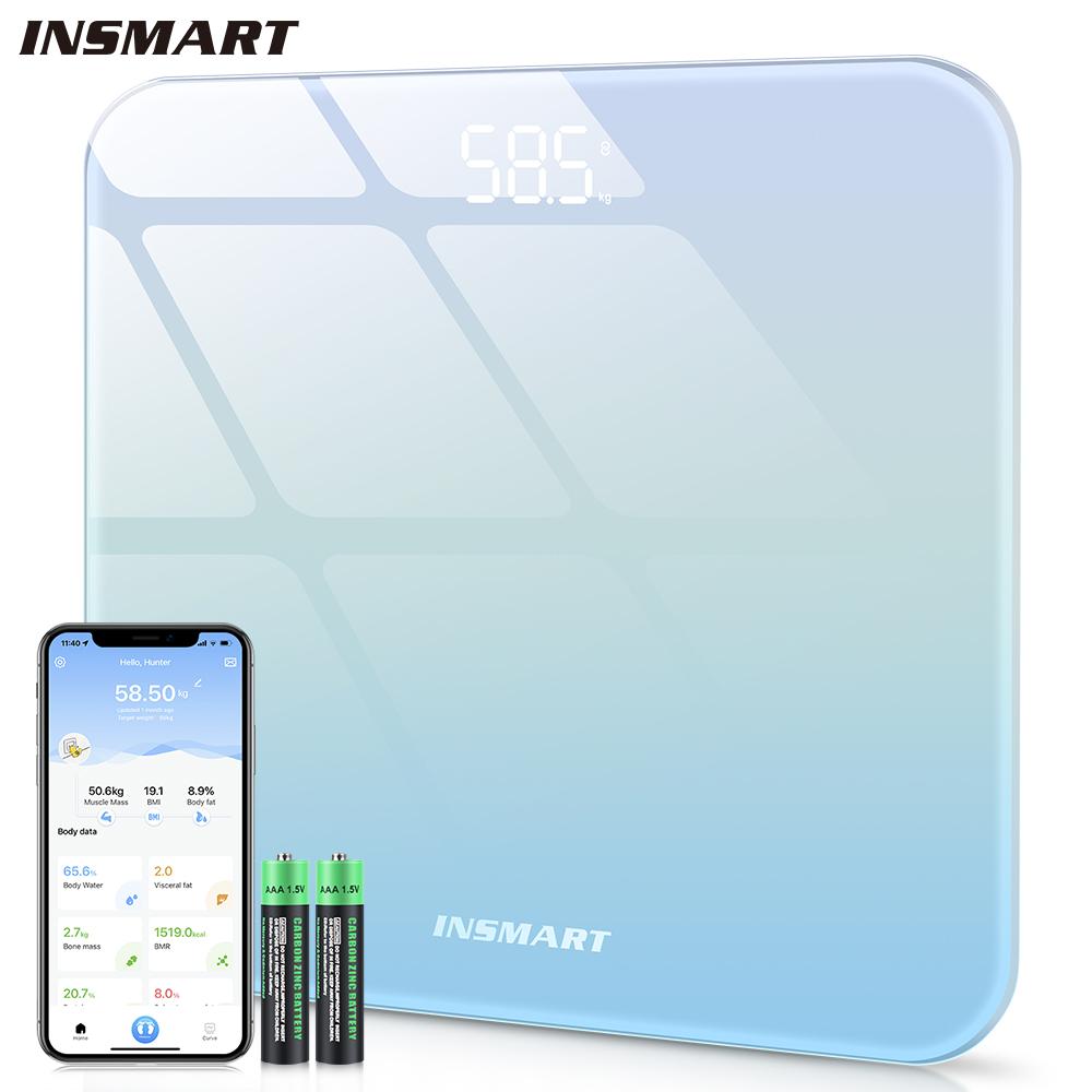 INSMART Bathroom Scale Smart Body Weight Scale Body Balance BMI 180KG for Human Body Fat Digital Bioimpedance Scale