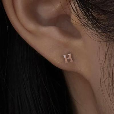 14K Initial H Earrings