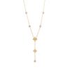 European and American Versatile Exquisite Collarbone Chain Stainless Steel Y-shaped Long Necklace Light Luxury Diamond Four-leaf Flower 18k Gold-plate