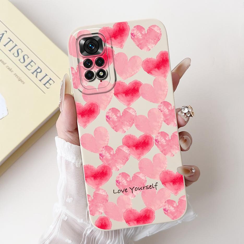 For Xiaomi Redmi Note 11 4G Case Note 11S Luxury Flowers Candy Painted Cover Soft TPU Shell For Redmi Note 11 Pro Plus Case Bags