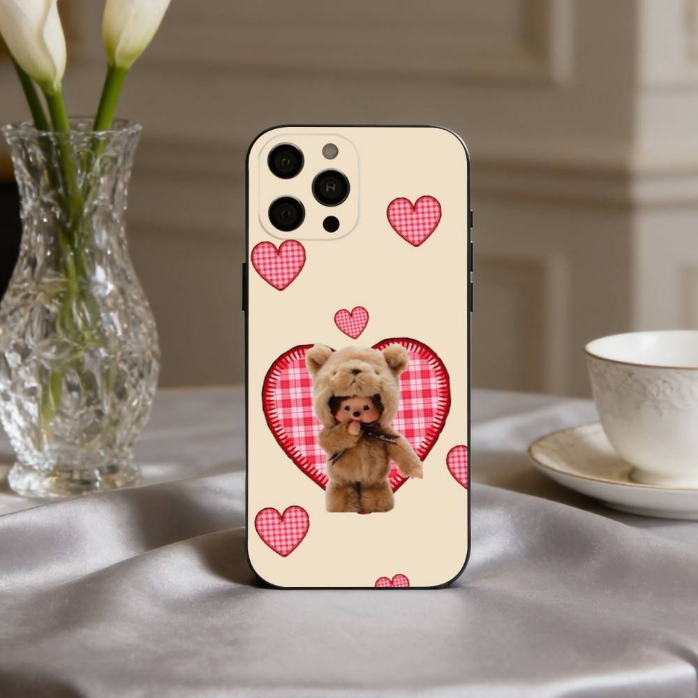 C-Cute M-Monchhichis-S Phone Case For iPhone 17pro,16,15,14,13,12,11 Plus,Pro Max,XS,Soft Silicone Black Cover