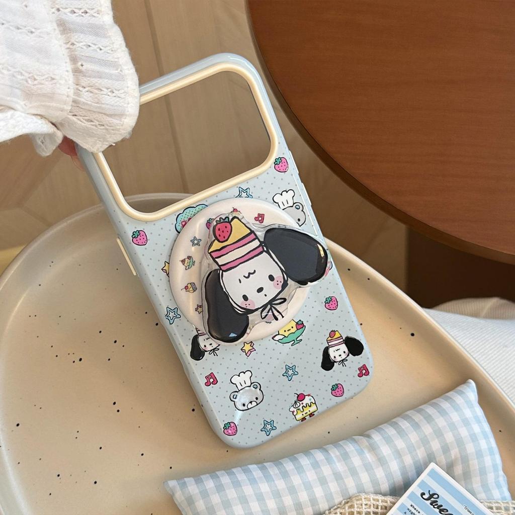 Cute Puppy Magnetic Mount Phone Case for iPhone 16, iPhone 17, and iPhone 17 Pro Max