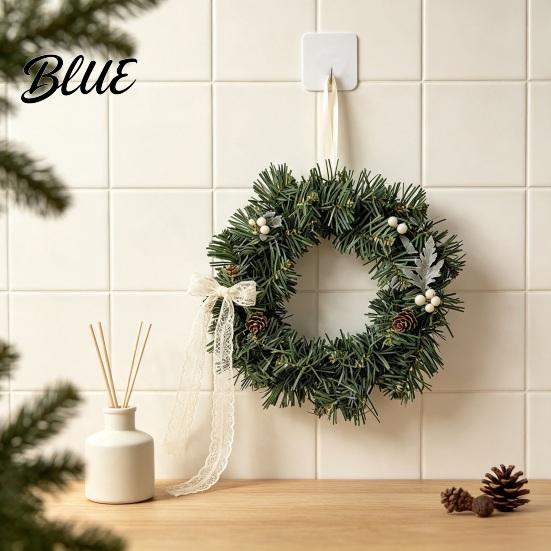 Künstlicher Weihnachtskranz Norfolk-Tanne für Haustür Unechte Grüne Nadeln Natürliche Optik Kranz Winter Bauernhaus Feiertags-Hänge-Dekoration Veranda Fenster