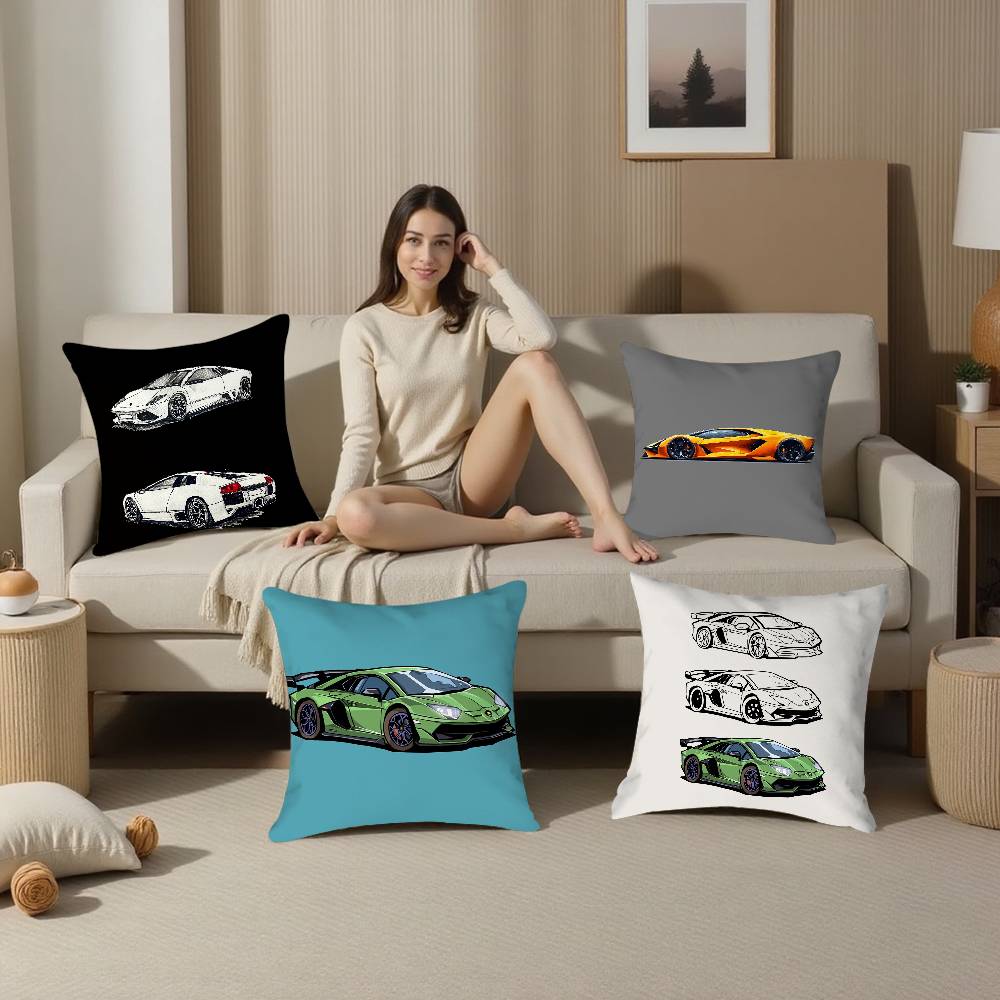 SuperCars-L-LamborghiniS Pillow Case Plush Fabric Soft  Pillowcase Double Sided Print Cushion Cover Household Gifts