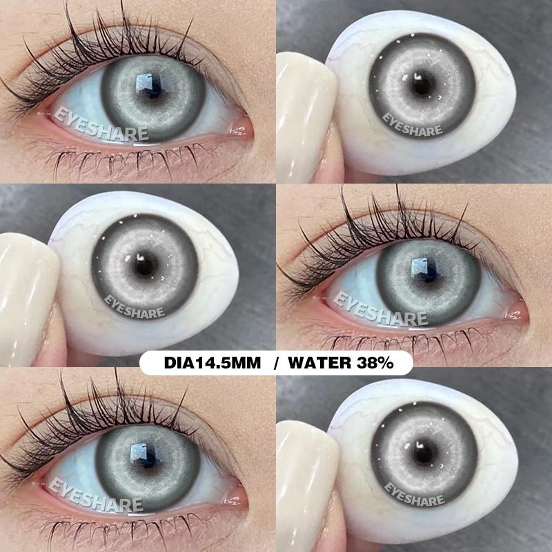 Eyeshare 2pcs Prague Purple Contact Lenses for Colored Eye Makeup Yearly Use 14.2mm Softlens Cosmetics