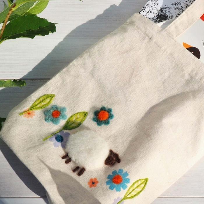 Laine cardée à feutrer - 6 coloris - Rouge/Orange - 120 g