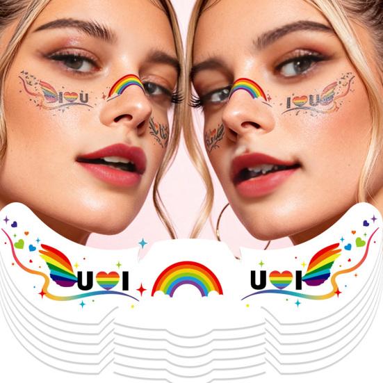 Freckle Temporary Tattoos, Waterproof & Long Lasting Face Stickers, Rainbow Color Makeup Decals for Festival, Party, Halloween